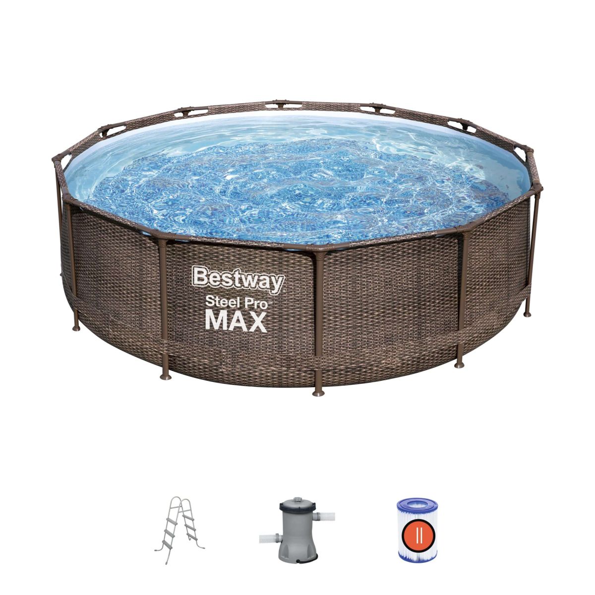 Каркасный бассейн 366х100 см ротанг с аксессуарами и фильтром BESTWAY 56709 Каркасный бассейн 366х100 см ротанг с аксессуарами и фильтром BESTWAY 56709
